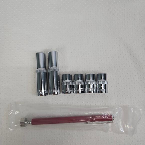 10mm Socket 6 Pcs Set 3/8" Drive Multi Pack 5-Pound Magnetic Pick-up Tool - Picture 2 of 5